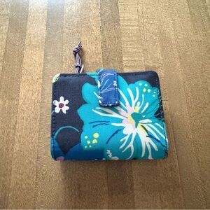 Vera Bradley Floral Blue Wallet with Snap Closure